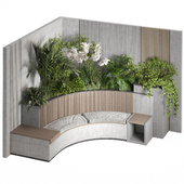 Concrete Flowerpot with Bench 07