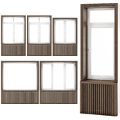 Plastic PVC windows with battery boxes