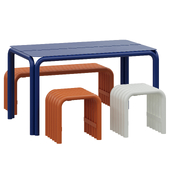 Noo.ma Nokk collection set stool + bench + table