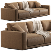 RH Bella modular leather 3 seat sofa