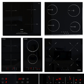 Set of induction and electric hobs