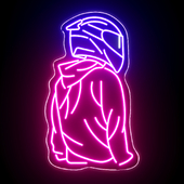 Motorcyclist Neon Sign