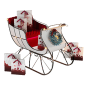 Decorative sleigh with gifts for Santa Claus