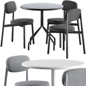 Hot Mesh Cafe Table and Chair residence noir C 629 by Jean Couvreur