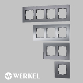 ОМ Рамки из закаленного стекла для розеток и выключателей Werkel серия Senso серебряный матовый