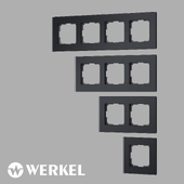 ОМ Рамки из закаленного стекла для розеток и выключателей Werkel серия Senso черный матовый