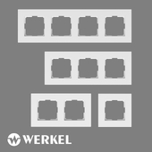 ОМ Рамки из матового пластика для розеток и выключателей Werkel серия Slab белый