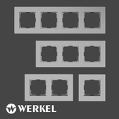 ОМ Рамки из матового пластика для розеток и выключателей Werkel серия Slab серебряный
