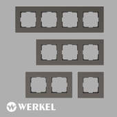 ОМ Рамки из матового пластика для розеток и выключателей Werkel серия Slab бронза