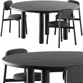 Good Times Dining Table and Chair residence noir C 629 by Jean Couvreur