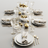 New Year`s table setting
