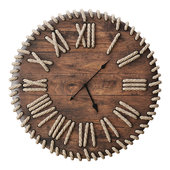 Часы из массива дерева с канатом