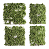 vertical garden divider - mesh and ivy fence on