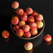Peaches in a Ceramic Bowl