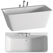 ANZZI VAULT 67 in. Acrylic Flatbottom Freestanding Bathtub in White with Pre-Drilled Deck Mount