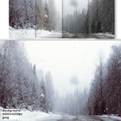 Snowfall in the forest, winter background for windows 6k