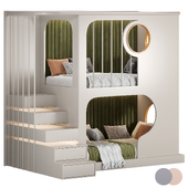 Кровать дизайнерская двухуровневая Kids room 25