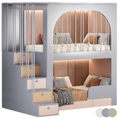 Кровать дизайнерская двухуровневая Kids room 27