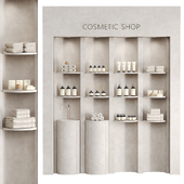 Store shelves with cosmetics