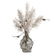Bouquet of pampas grass and branches