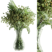 plant bouquet inserted into a glass