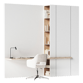 Workplace area in white and minimalistic style