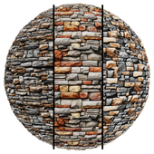 FB829 Slate Stacked Stone Wall Tile | 3mat | 4k | PBR