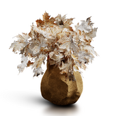 Decorative Plant Set With Clay Vase