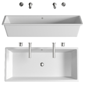 Rectangular White Ceramic Drop In or Vessel Sink