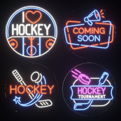 Neon signboards for hockey