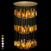 Colored chandelier with glass pendants IT ColorCloud-3