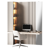 Compact workplace area with embossed panels 2