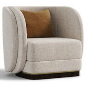 Contemporary Armchair Featuring a Sleek Double Layer Back