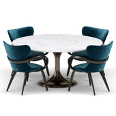 Dining group with table Apriori T 160x160 (rare streaks) and chairs Apriori S OM