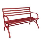 MF Studio Outdoor Durable Steel Bench - Red