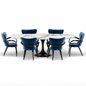 Dining group with table Apriori T 260x120 (calacatta black) and chairs Apriori S OM