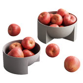 043 Apples fruit bowls set 01