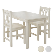 HARLEQUIN KIDS Table and Chairs set White | Light Sand