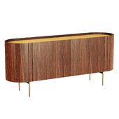 AM.PM Aslen chest of drawers in walnut and leather