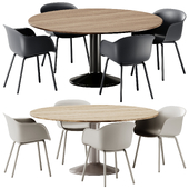 Midst Table and Fiber Armchair by Muuto