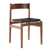 AMBROGIO BLACK LEATHER DINING CHAIR