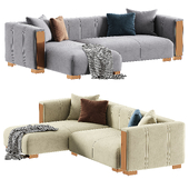 Veln Shape Gray Velvet Upholstered Sectional Sofa with Left Chaise