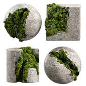 set decor moss and stone 1