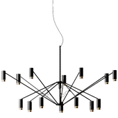 The W Chandelier Black Gold Pendant from Marset