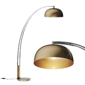 Crate and Barrel Marino Brass and Chrome Metal Floor Lamp