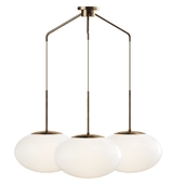 Crate and Barrel Moon Brass and Glass Chandelier Pandant Lamp