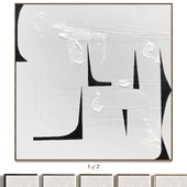 Plaster two square photo frames D-182