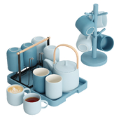 Morandi blue tea set