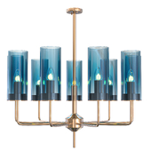 Amber glass cylinder chandelier