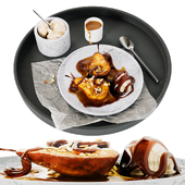 Set with caramelized pear